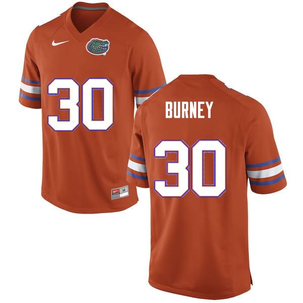 NCAA Florida Gators Amari Burney Men's #30 Nike Orange Stitched Authentic College Football Jersey XEA1464JW